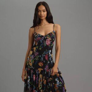 Anthropologie Sleeveless V-Neck Pleated Maxi Dress